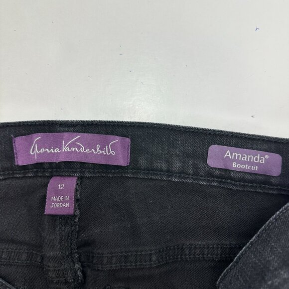 Gloria Vanderbilt Amanda Bootcut Women's size 12 Black Denim Jeans - Picture 3 of 5